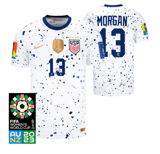 USA Alex Morgan 13 Home Soccer Jersey - World Cup 2023