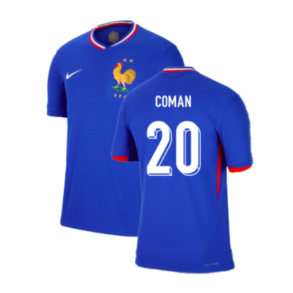 France Kingsley Coman 20 Home Soccer Jersey Euro 2024