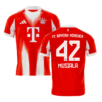 Bayern Munich Jamal Musiala 42 Home Soccer Jersey 2025-2026