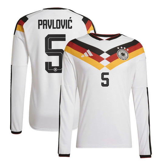 Germany Aleksandar Pavlović 5 Long Sleeve Home Soccer Jersey World Cup 2026