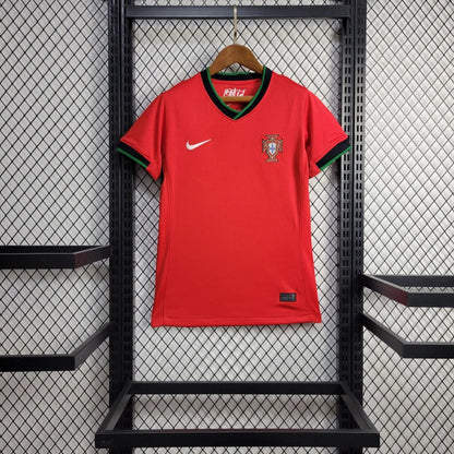 Women's Portugal Rafael Leão 17 Home Soccer Jersey Euro 2024