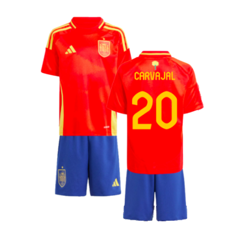 Spain Dani Carvajal 20 Kids Home Soccer Jersey Euro 2024