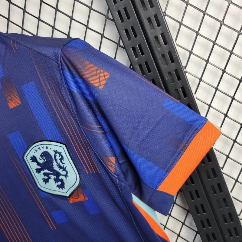 Netherlands Denzel Dumfries 22 Away Soccer Jersey Euro 2024