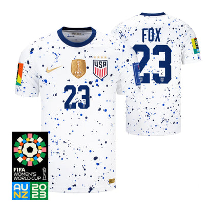 USA Emily Fox 23 Home Soccer Jersey - World Cup 2023