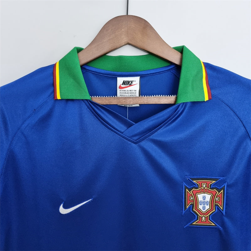 Portugal Retro Away Soccer Jersey World Cup 1998 - Blue