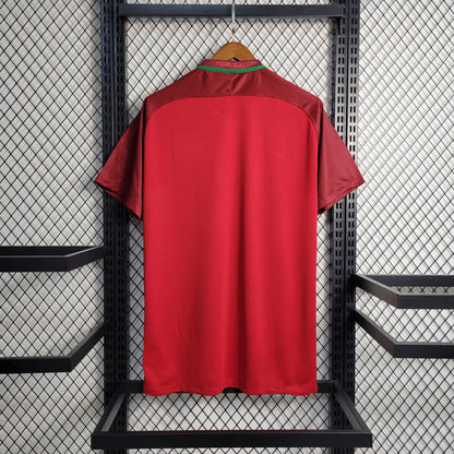 Portugal Retro Home Soccer Jersey UEFA Euro 2016