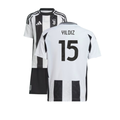 Juventus Kenan Yildiz 15 Kids Home Soccer Jersey 2024/25