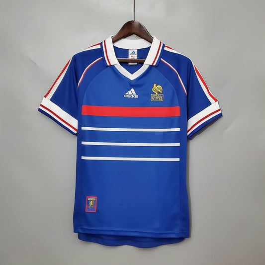 France Home Retro Soccer Jersey World Cup 1998