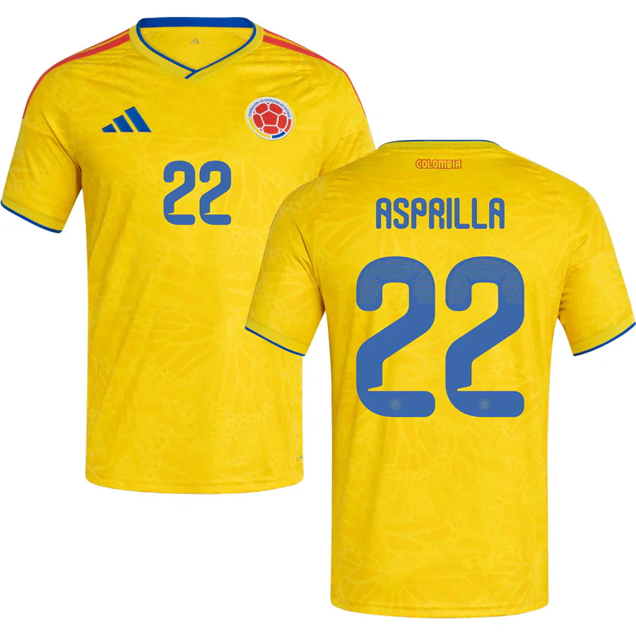 Colombia Faustino Asprilla 22 Home Soccer Jersey World Cup 2026