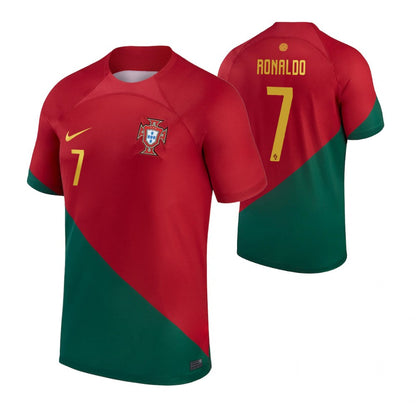 Portugal Cristiano Ronaldo 7 Kids Home Soccer Jersey World Cup 2022