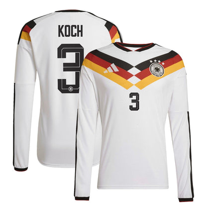 Germany Robin Koch 3 Long Sleeve Home Soccer Jersey World Cup 2026