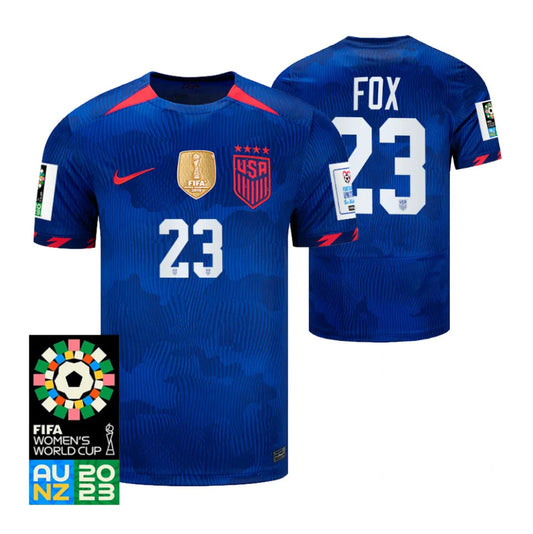 USA Emily Fox 23 Away Soccer Jersey - World Cup 2023