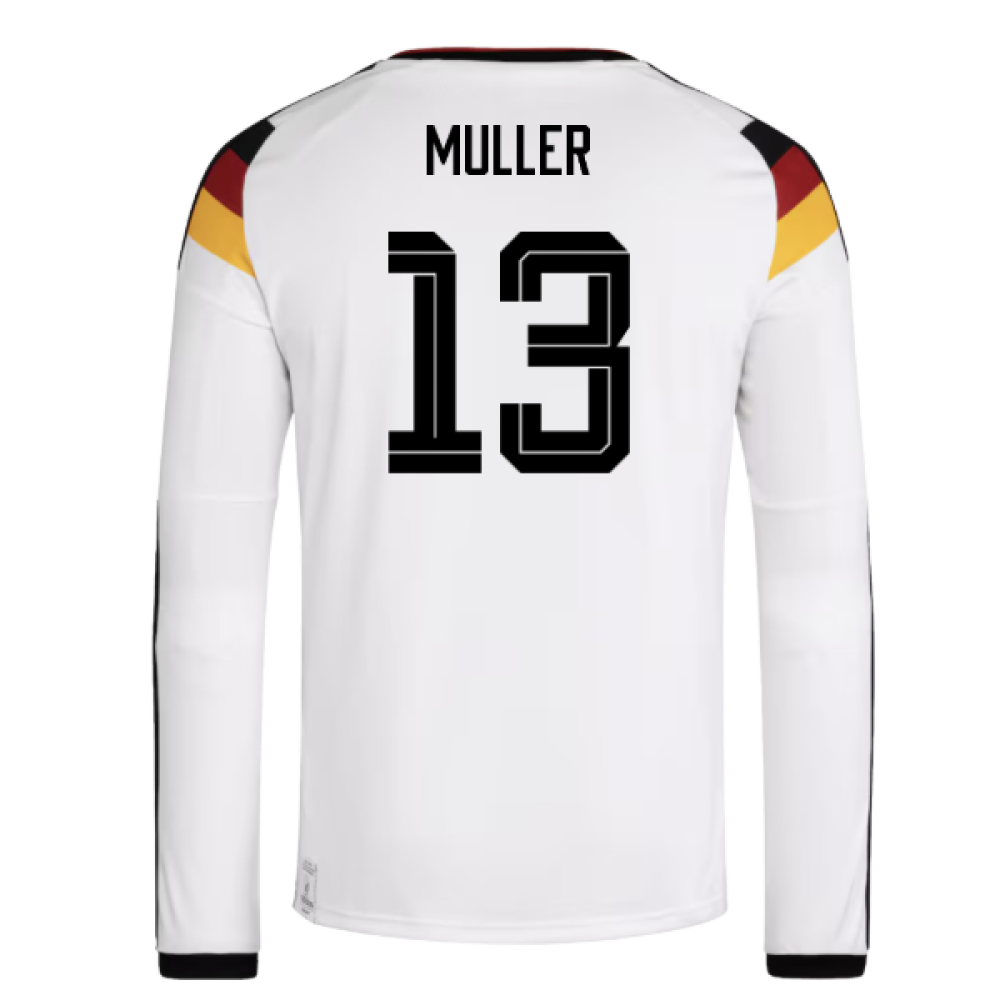 Germany Thomas Müller 13 Long Sleeve Home Soccer Jersey World Cup 2026