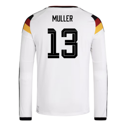 Germany Thomas Müller 13 Long Sleeve Home Soccer Jersey World Cup 2026