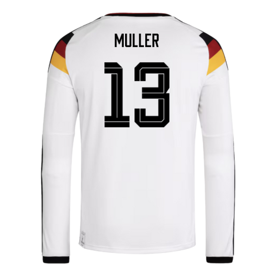 Germany Thomas Müller 13 Long Sleeve Home Soccer Jersey World Cup 2026