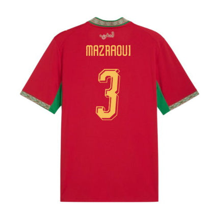 Morocco Noussair Mazraoui 3 Home Soccer Jersey World Cup 2026