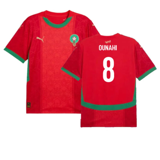 Morocco Azzedine Ounahi 8 Home Soccer Jersey 2024/25