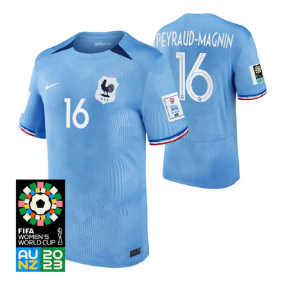 France Pauline Peyraud-Magnin 16 Home Soccer Jersey World Cup 2023
