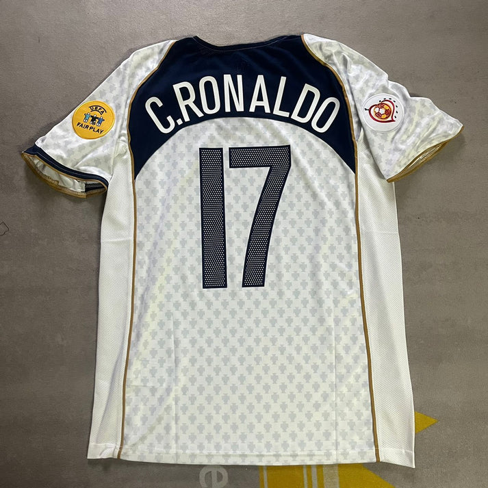 Portugal Cristiano Ronaldo 17 Retro Away Soccer Jersey Euro Cup 2004