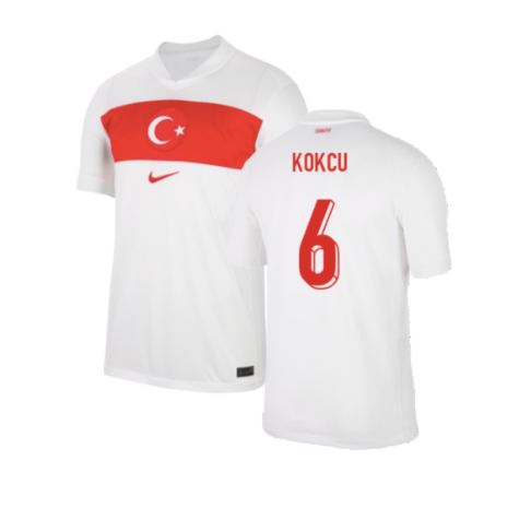 Turkey Orkun Kokcu 6 Home Soccer Jersey Euro 2024