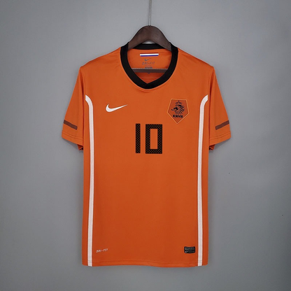 Netherlands Wesley Sneijder 10 Home Retro Soccer Jersey World Cup 2010
