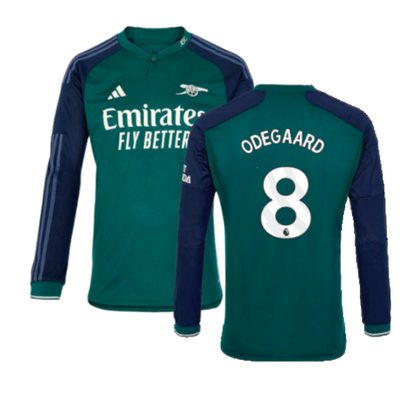 Arsenal Martin Odegaard 8 Long Sleeve Third Soccer Jersey 2023/24