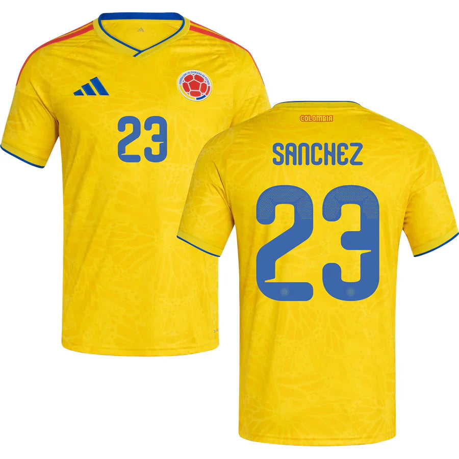 Colombia Davinson Sánchez 23 Home Soccer Jersey World Cup 2026