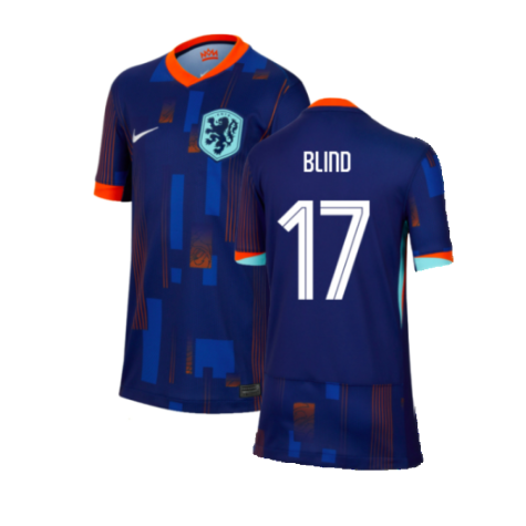 Netherlands Daley Blind 17 Away Soccer Jersey Euro 2024