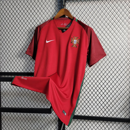 Portugal Retro Home Soccer Jersey UEFA Euro 2016