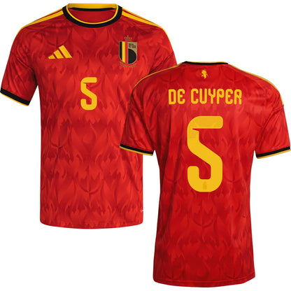 Belgium Maxim De Cuyper 5 Home Soccer Jersey World Cup 2026