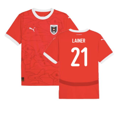 Austria Stefan Lainer 21 Home Soccer Jersey Euro 2024