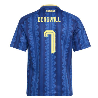 Sweden Lucas Bergvall 7 Away Soccer Jersey World Cup 2026
