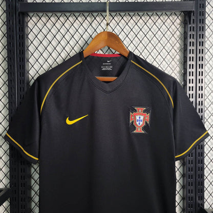 Portugal Retro Away Soccer Jersey World Cup 2006 - Black