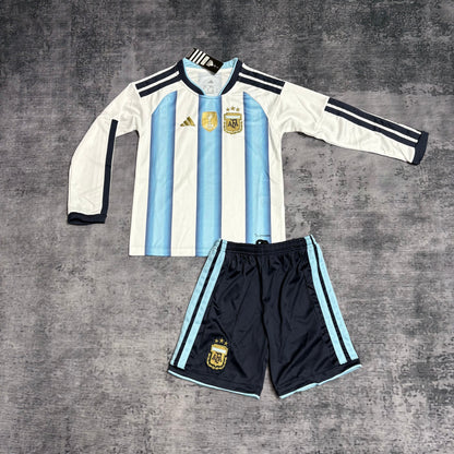 Argentina Kids Long Sleeve Home Soccer Jersey World Cup 2026