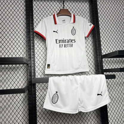 AC Milan Christian Pulisic 11 Kids Away Soccer Jersey 2024/25