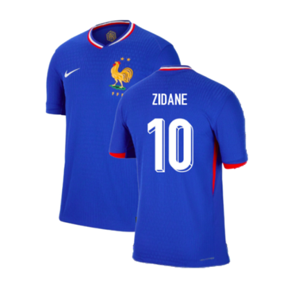 France Zinedine Zidane 10 Home Soccer Jersey Euro 2024