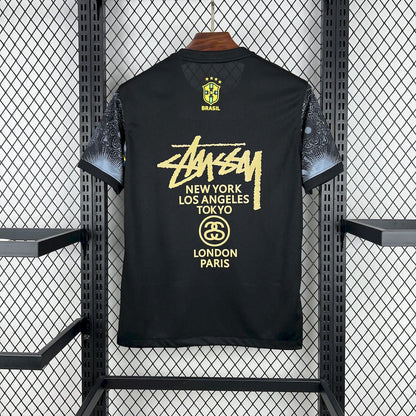 Brazil X Stussy Jesus Christ Special Edition Soccer Jersey 2025-2026 - Black