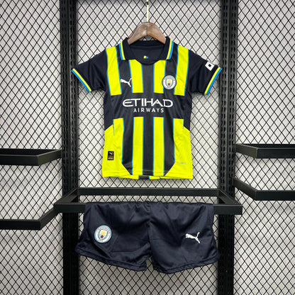 Man City Kevin De Bruyne 17 Kids Away Soccer Jersey 2024/25