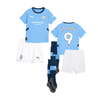 Man City Erling Haaland 9 Kids Home Soccer Jersey 2024/25
