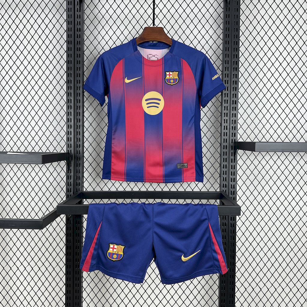 FC Barcelona Lamine Yamal 10 Kids Home Soccer Jersey 2025-2026