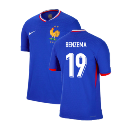 France Karim Benzema 19 Home Soccer Jersey Euro 2024