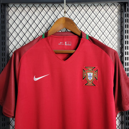 Portugal Retro Home Soccer Jersey UEFA Euro 2016