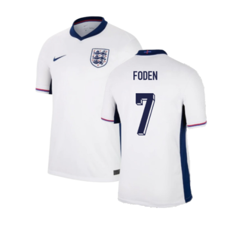 England Phil Foden 7 Home Soccer Jersey Euro 2024