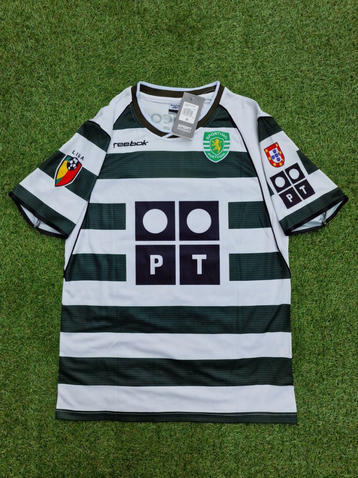Sporting Lissabon CP Cristiano Ronaldo 28 Retro Home Soccer Jersey 2001-2003