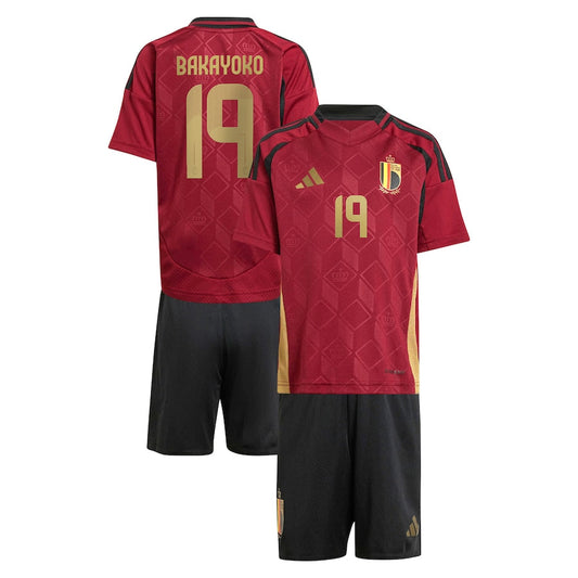 Belgium Johan Bakayoko 19 Kids Home Soccer Jersey Euro 2024