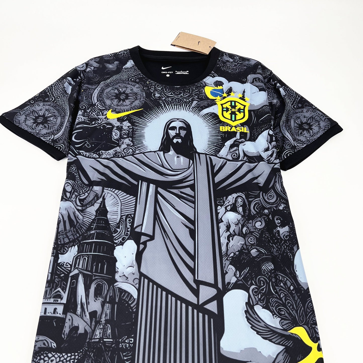 Brazil Jesus Christ The Redeemer Limited Edition Soccer Jersey 2024/25 - Black