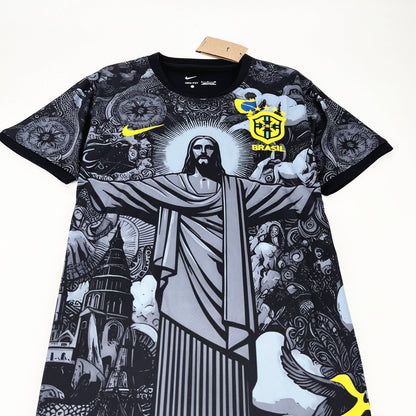 Brazil Jesus Christ The Redeemer Limited Edition Soccer Jersey 2024/25 - Black