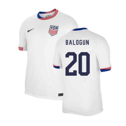 USA Folarin Balogun 20 Home Soccer Jersey 2024/25