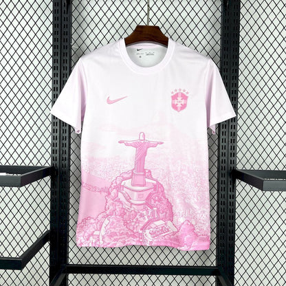 Brazil X Cristo Redentor Special Edition Soccer Jersey 2025-2026 - Pink