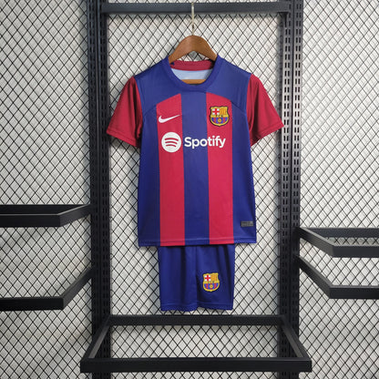FC Barcelona Robert Lewandowski 9 Kids Home Soccer Jersey 2023/24